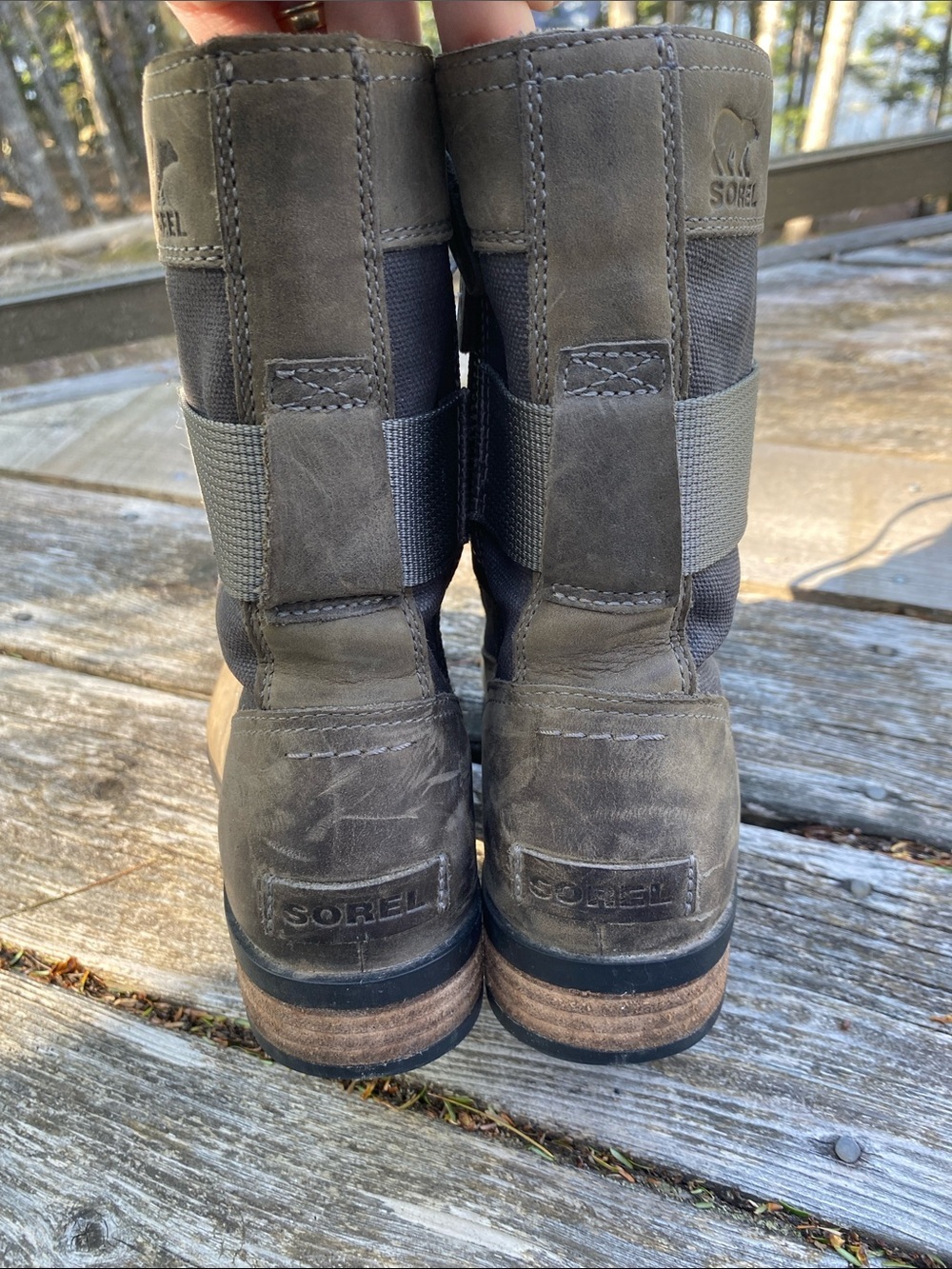 Sorel Emelie Conquest Waterproof Boot Quarry Women's Size 9 Side Zip Olive Green - Picture 3 of 10